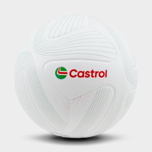 Zine Laminated Soccer Ball :: Pure White / Castrol Green / Castrol Red
