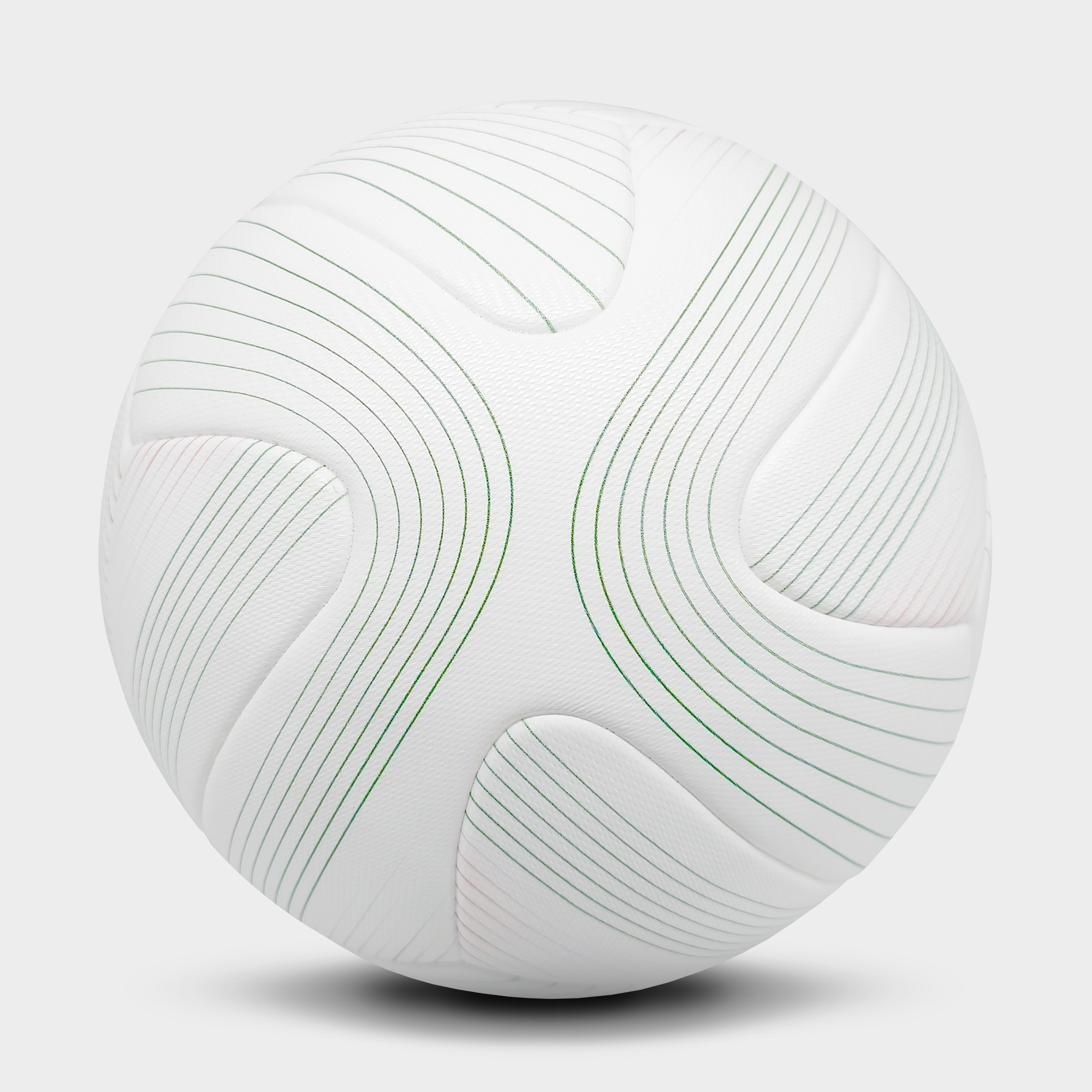 Zine Laminated Soccer Ball :: Pure White / Castrol Green / Castrol Red