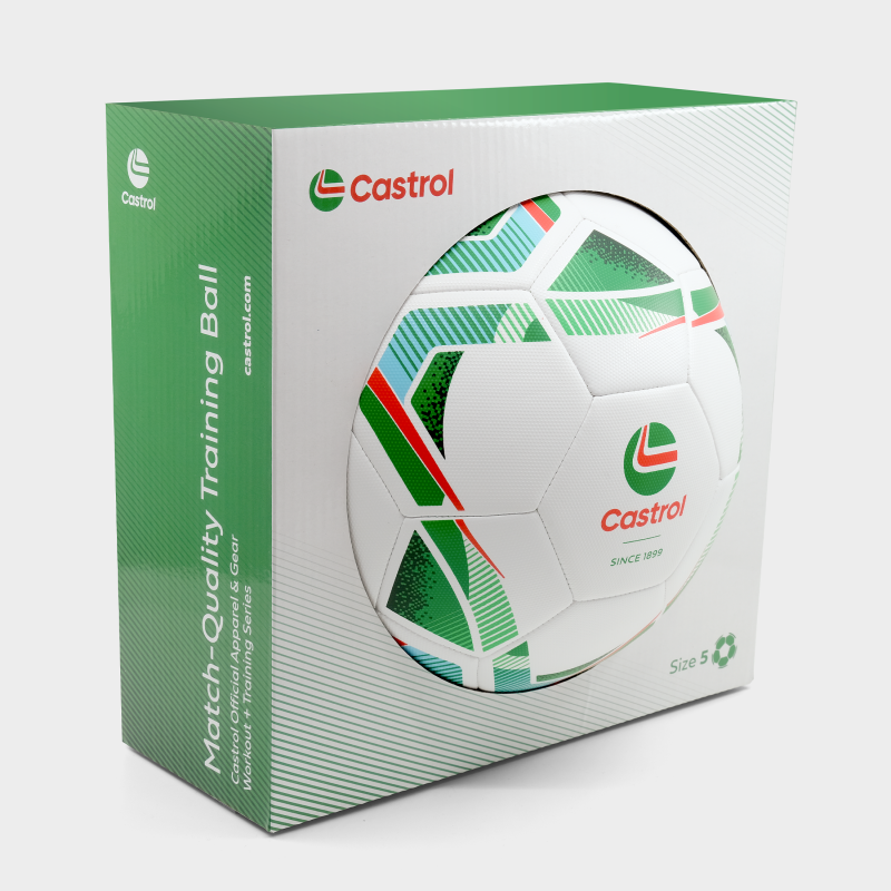 Rino Soccer Ball :: Pure White / Castrol Green / Castrol Red