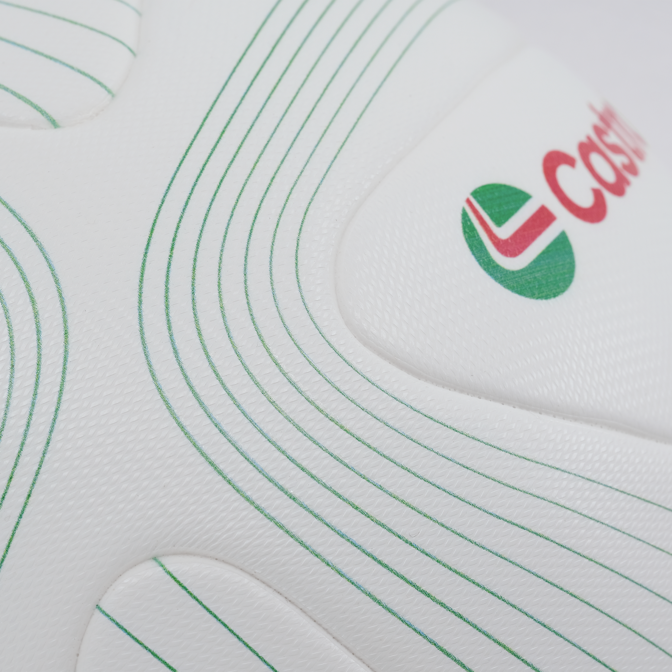 Zine Laminated Soccer Ball :: Pure White / Castrol Green / Castrol Red