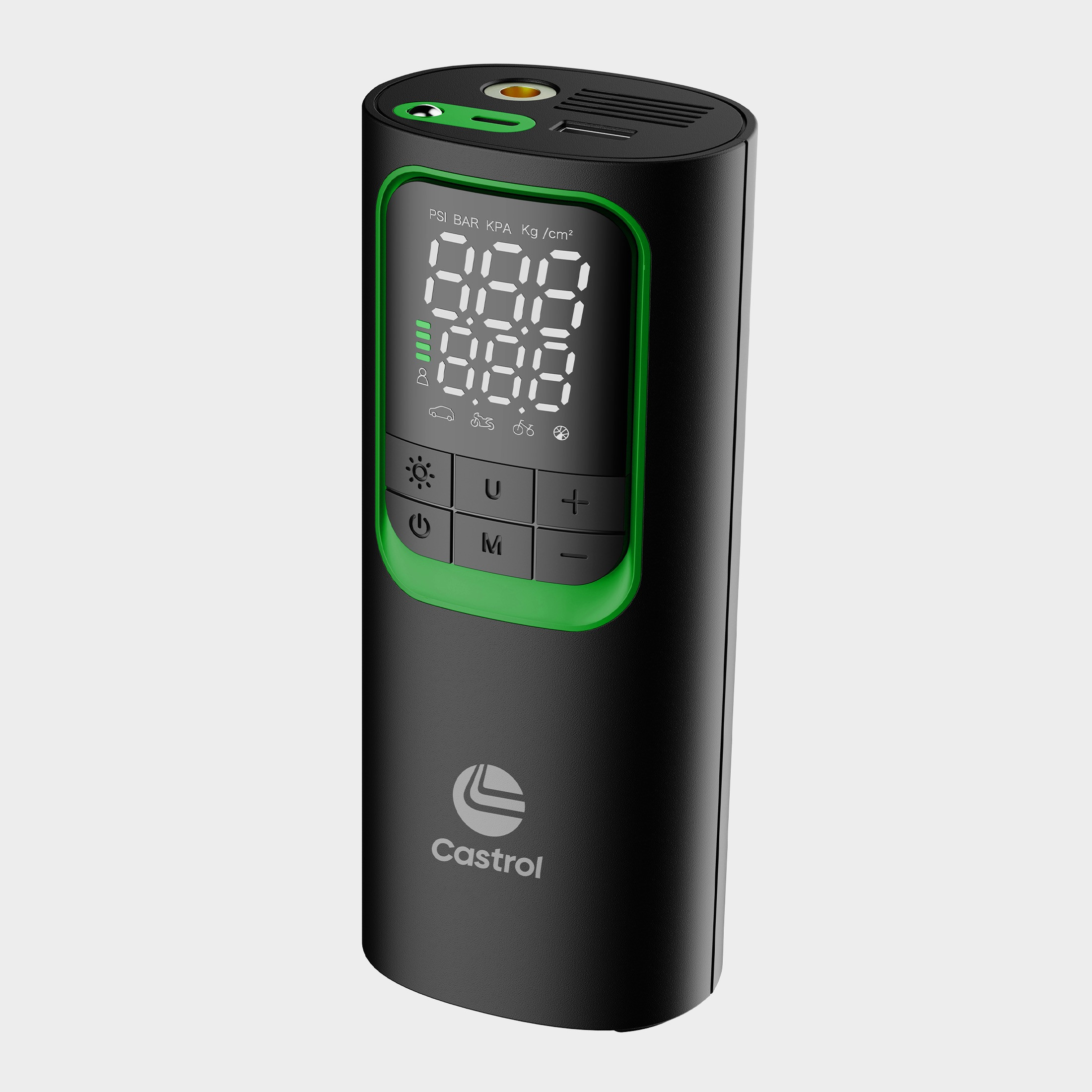 CETI-02 Portable Tire Inflator :: Core Black / Castrol Green