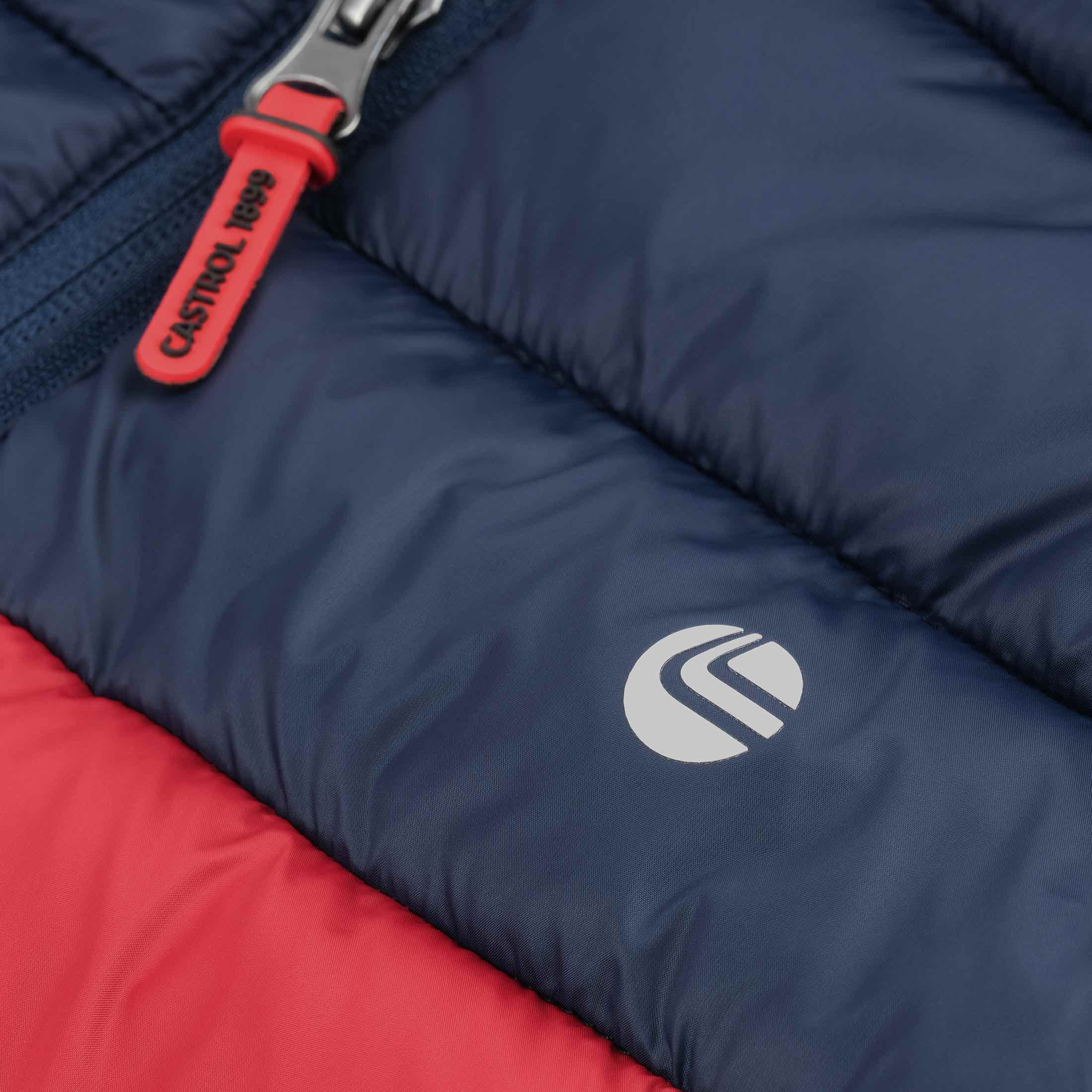 Kurtka pikowana z kapturem Zenith :: Castrol Red / Classic Navy