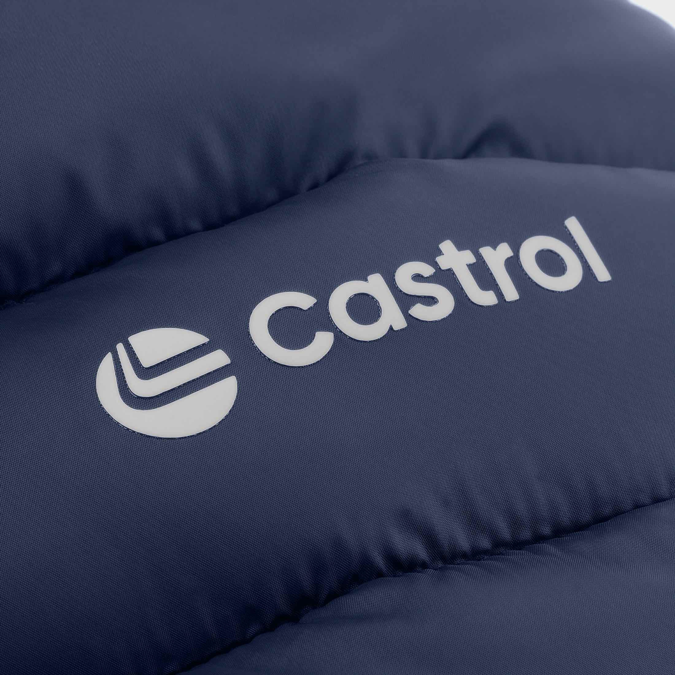 Zenith Hooded Puffer Jacket :: Castrol Red / Classic Navy