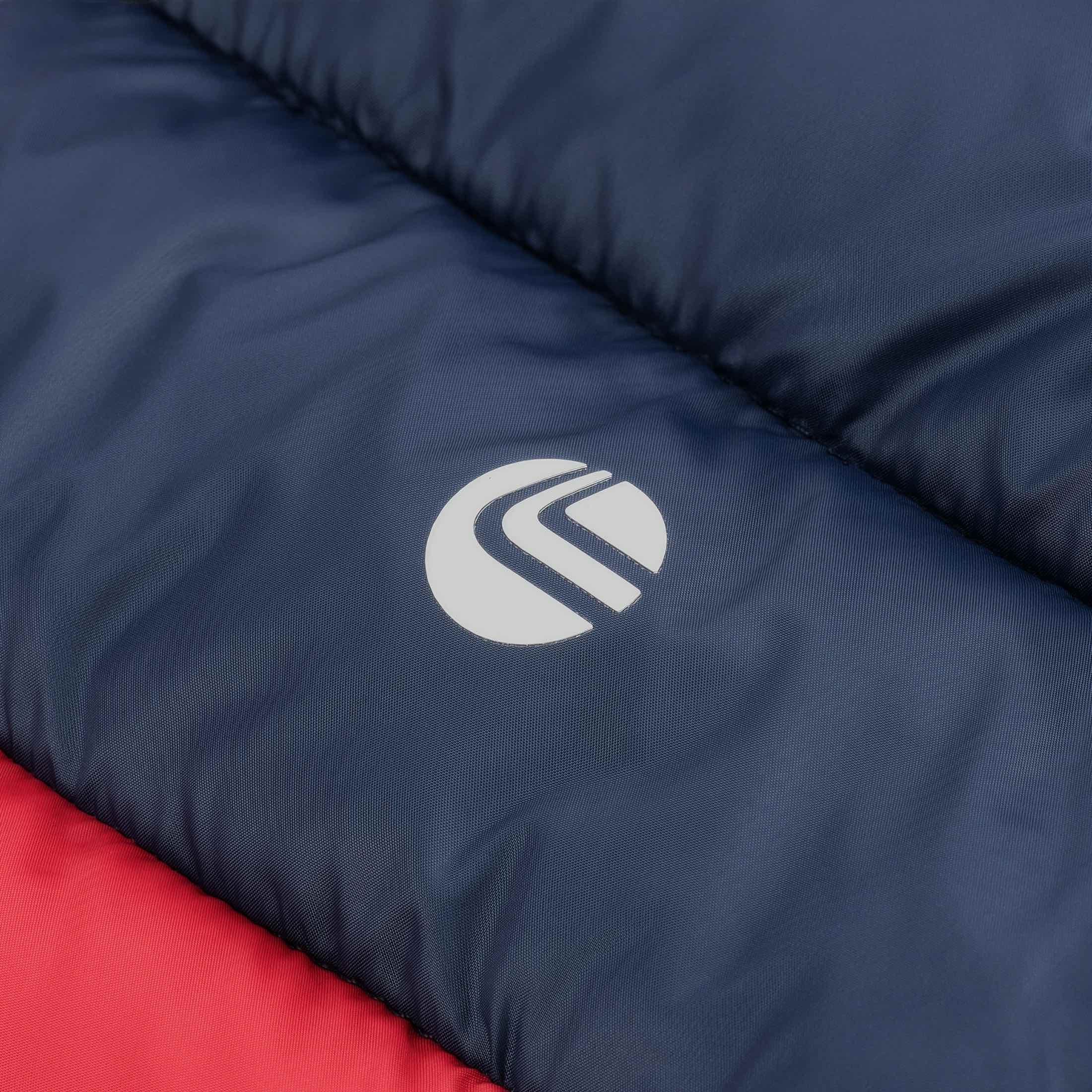 Zenith Hooded Puffer Jacket :: Castrol Red / Classic Navy