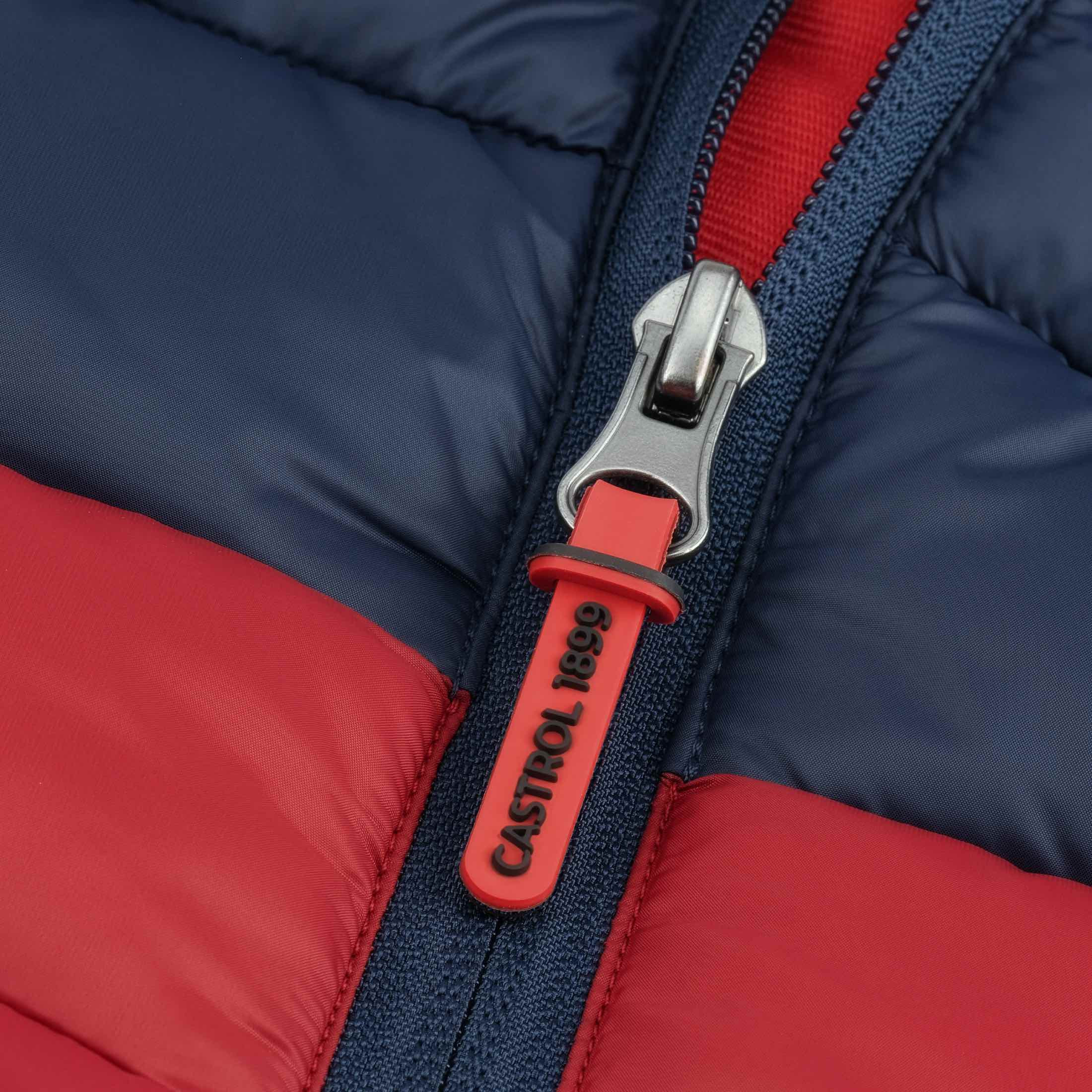 Kurtka pikowana z kapturem Zenith :: Castrol Red / Classic Navy