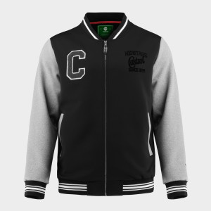 Herito ZIP II Varsity Jacket :: True Black / Gray Heather