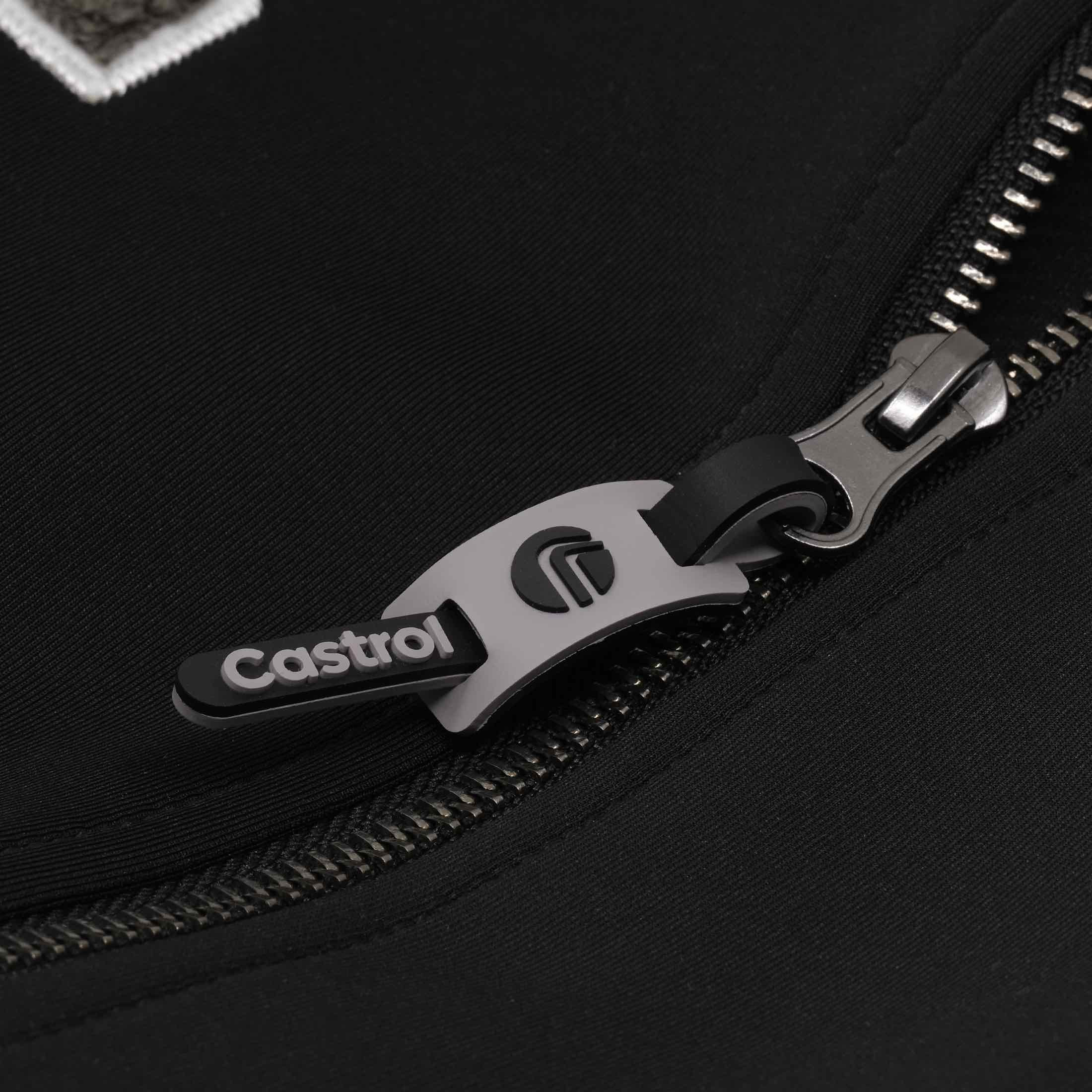 Herito ZIP II Varsity Jacket :: True Black / Gray Heather